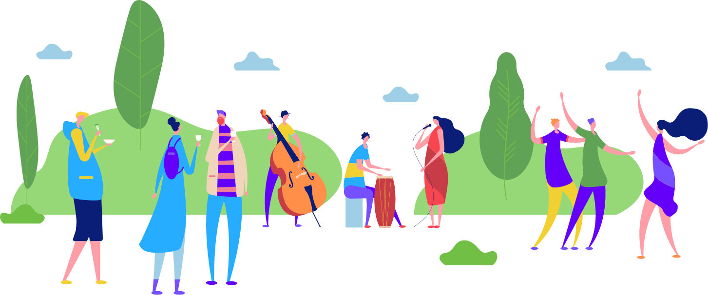 Illustration des gambadeurs profitant de l'événement